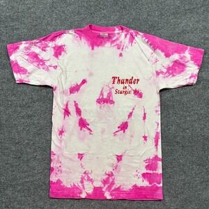 Thunder In Sturgis 94 Tie Dye T Shirt Men L Pink Biker Motorcycle Graphic Tee
